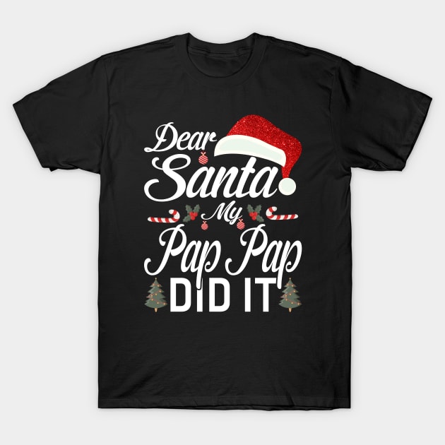 Dear Santa My Pap Pap Did It Funny T-Shirt by intelus